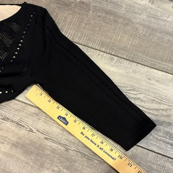 Calvin Klein Elegant Black Knit Fitted Stretch Dress EUC Small - Picture 6 of 7